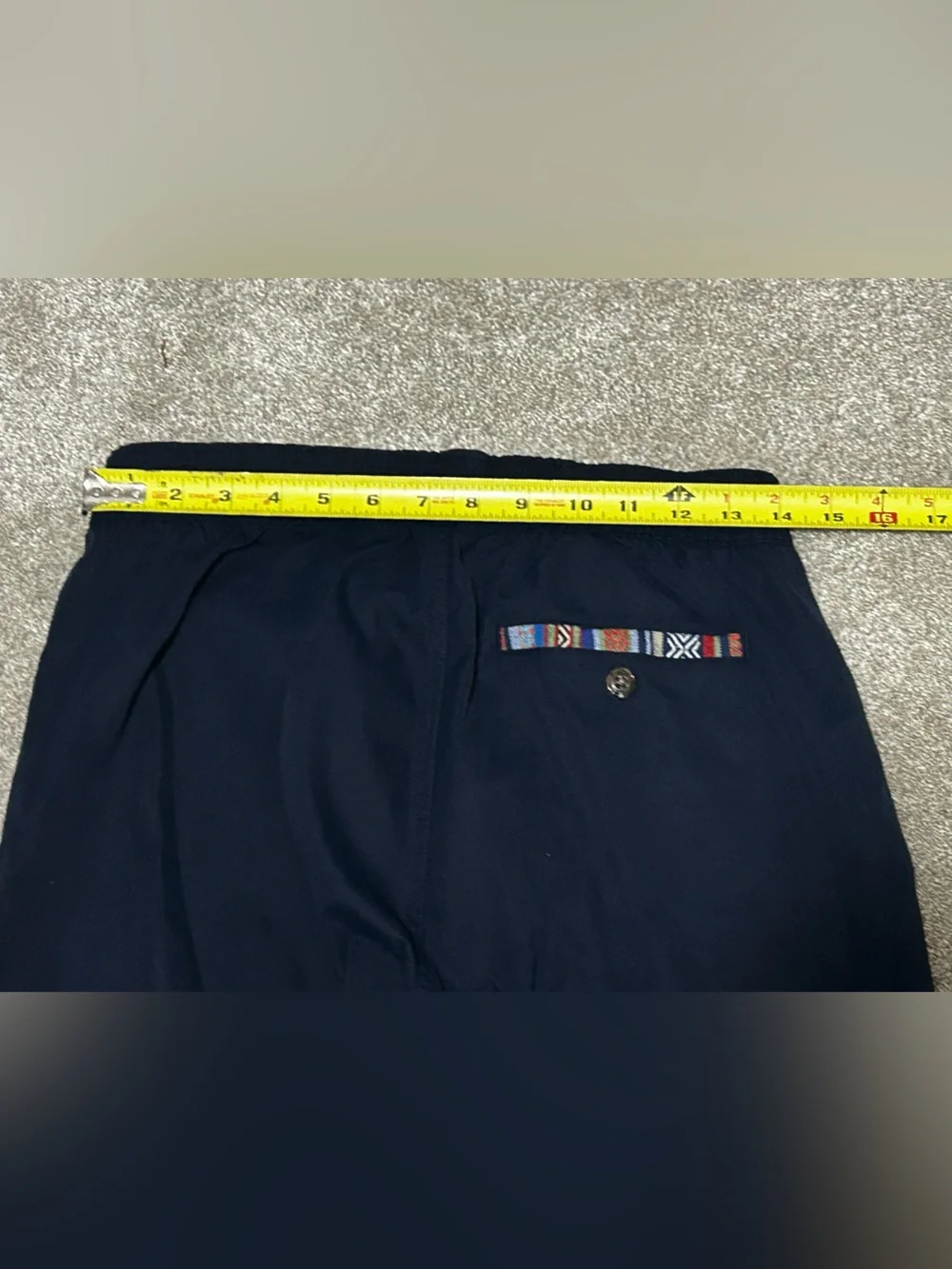 WOWIE Men’s Medium Navy Pants Woven Aztec Trim Pull On Outdoor Casual